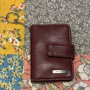 Nine West Burgundy Wallet/card holder with Keychain